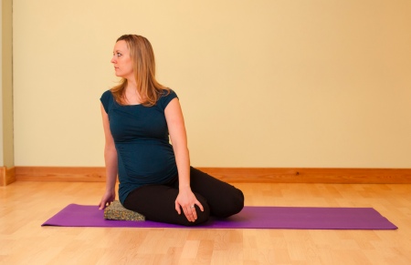 Safe Prenatal Yoga Twist for Pregnancy