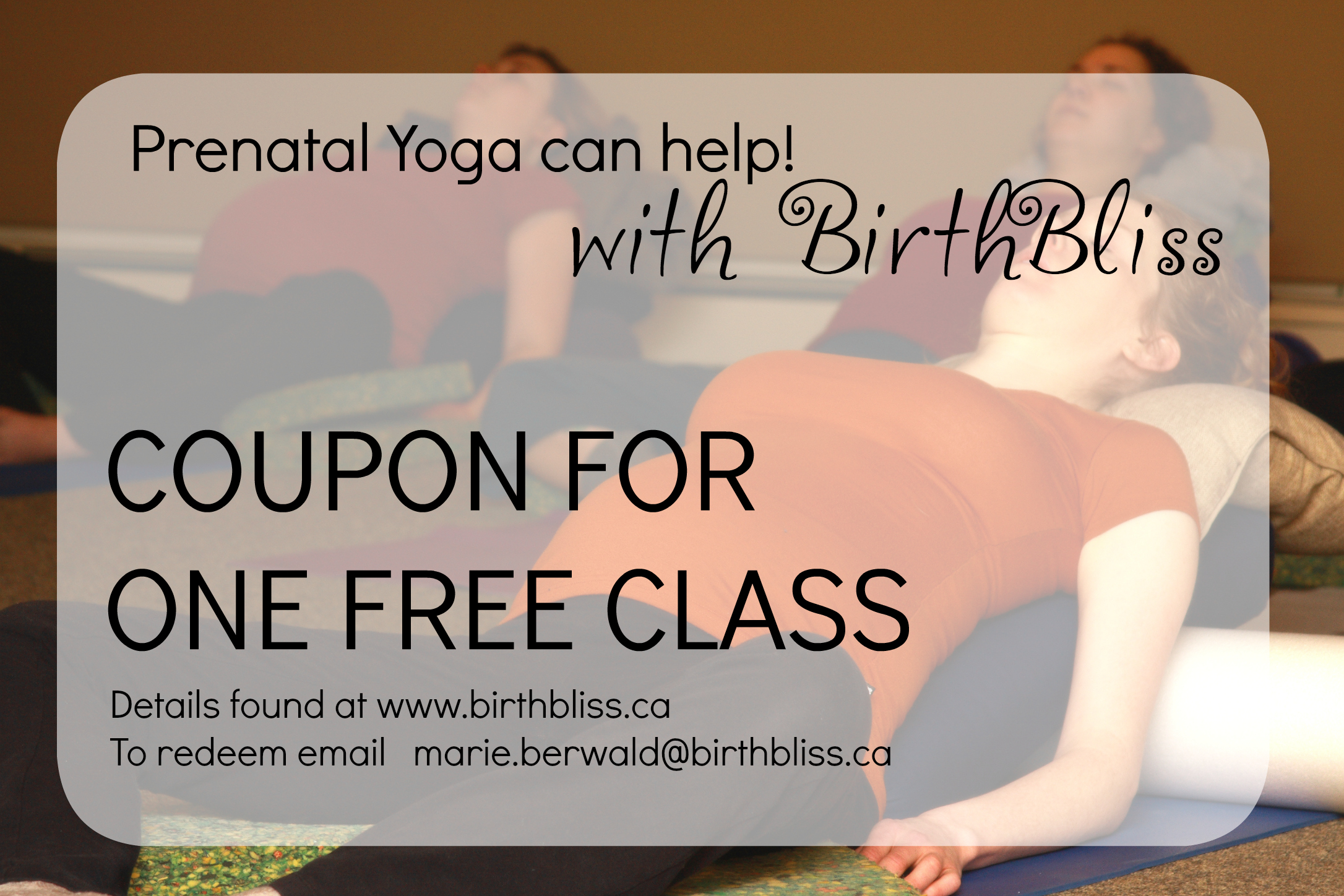 Coupon Free Prenatal Yoga Class Birth Bliss