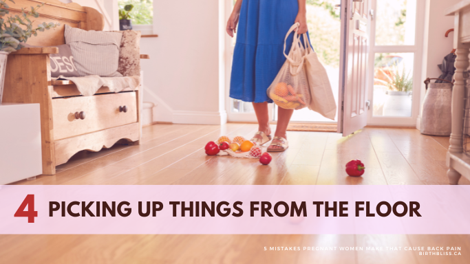 5 Common Mistakes Pregnant Women Make That Causes Back Pain- Picking up things from the floor